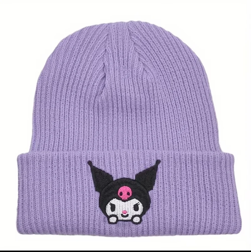 Kuromi Purple Knit Beanie, Embroidered, NWT